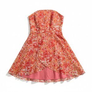 Anthropologie Elevenses 100% Silk and Cotton Orange Floral Dress SZ 4 Cottagecor